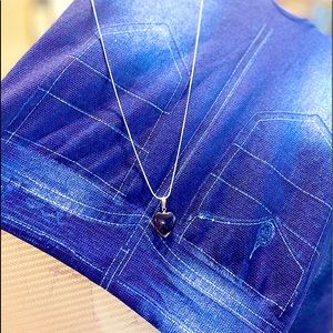 Black heart gem necklace